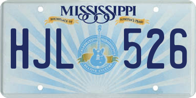 MS license plate HJL526