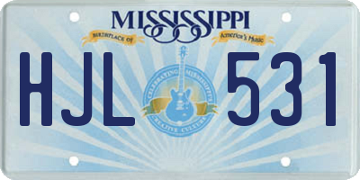 MS license plate HJL531