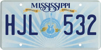 MS license plate HJL532