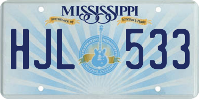 MS license plate HJL533