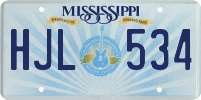 MS license plate HJL534