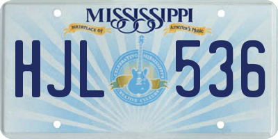 MS license plate HJL536
