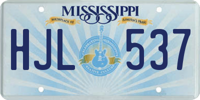 MS license plate HJL537