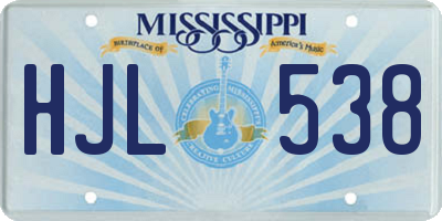 MS license plate HJL538