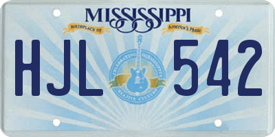 MS license plate HJL542