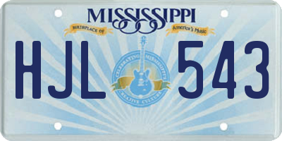 MS license plate HJL543