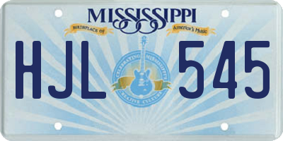 MS license plate HJL545