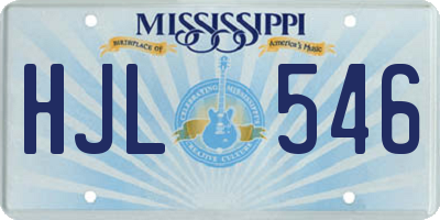 MS license plate HJL546