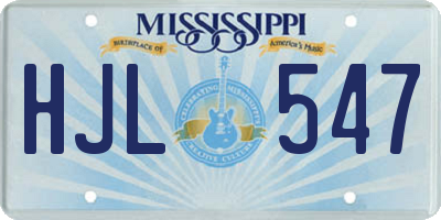 MS license plate HJL547