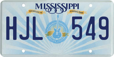 MS license plate HJL549