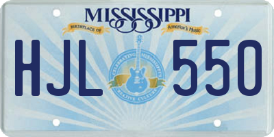MS license plate HJL550