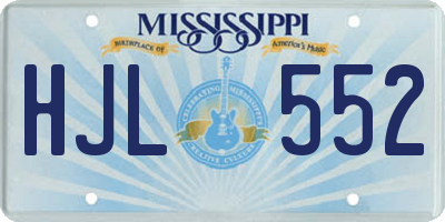 MS license plate HJL552