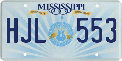 MS license plate HJL553