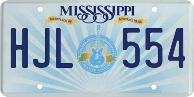 MS license plate HJL554