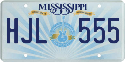 MS license plate HJL555