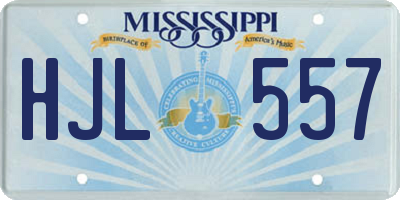 MS license plate HJL557