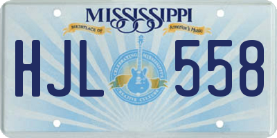 MS license plate HJL558