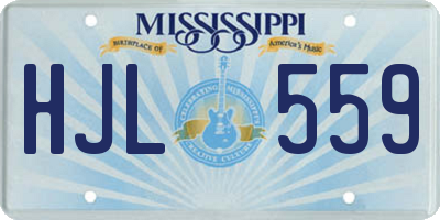 MS license plate HJL559