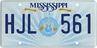 MS license plate HJL561