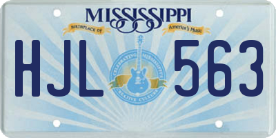MS license plate HJL563