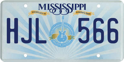 MS license plate HJL566