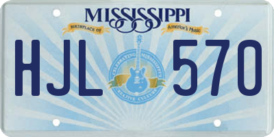 MS license plate HJL570