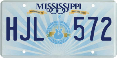 MS license plate HJL572