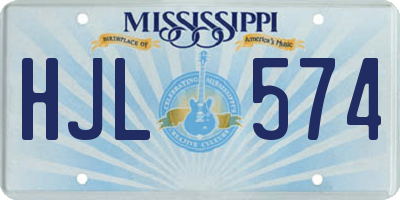 MS license plate HJL574
