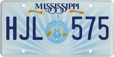 MS license plate HJL575