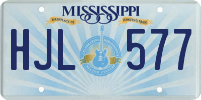 MS license plate HJL577
