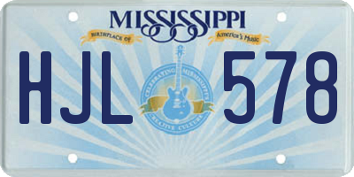 MS license plate HJL578