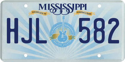 MS license plate HJL582