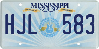 MS license plate HJL583