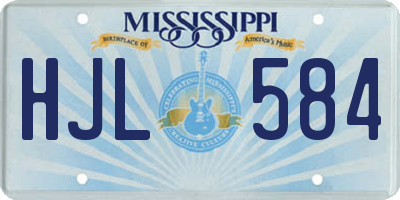 MS license plate HJL584