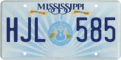 MS license plate HJL585