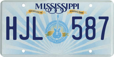MS license plate HJL587
