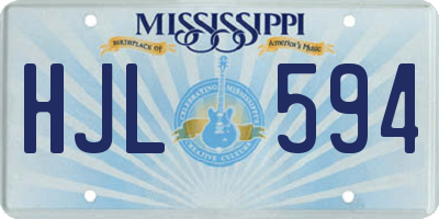 MS license plate HJL594