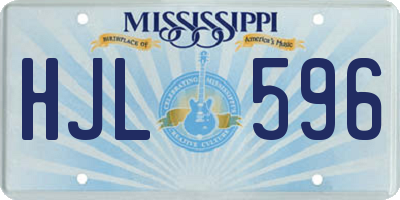 MS license plate HJL596