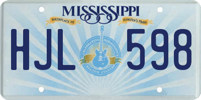 MS license plate HJL598