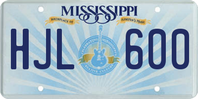 MS license plate HJL600