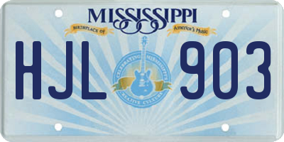 MS license plate HJL903