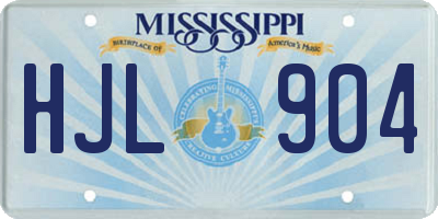 MS license plate HJL904