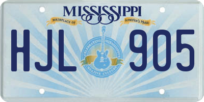 MS license plate HJL905