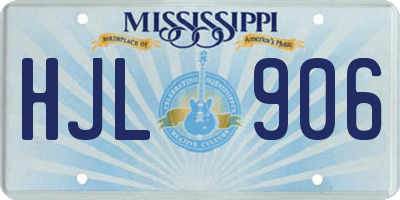 MS license plate HJL906