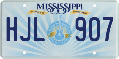 MS license plate HJL907
