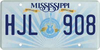 MS license plate HJL908