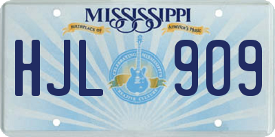 MS license plate HJL909