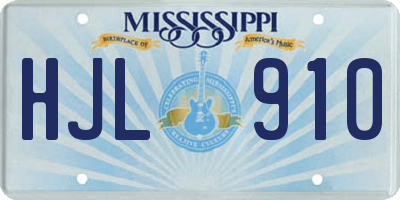 MS license plate HJL910