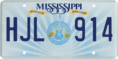 MS license plate HJL914