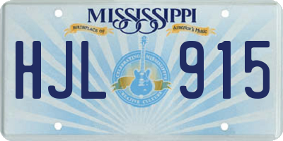 MS license plate HJL915